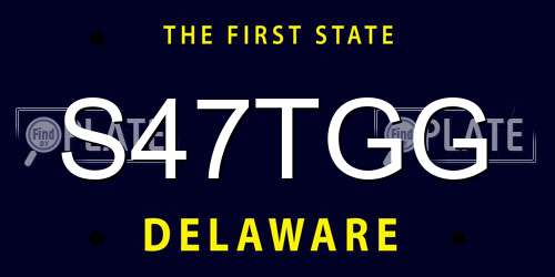 S47TGG Delaware License Plate