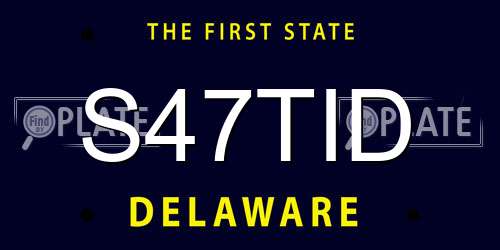 S47TID Delaware License Plate