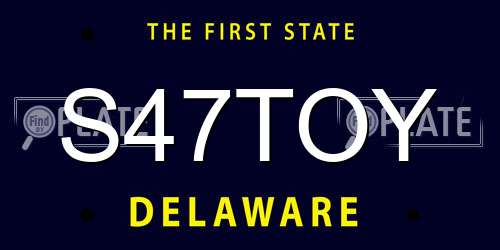 S47TOY Delaware License Plate