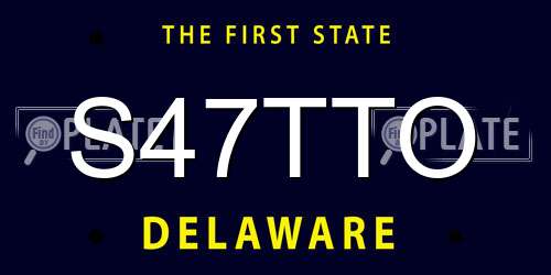S47TTO Delaware License Plate