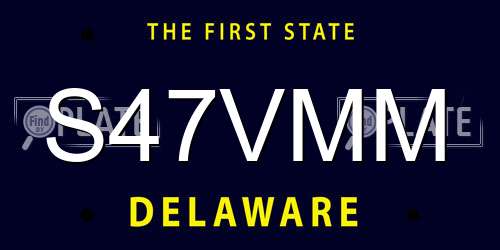S47VMM Delaware License Plate