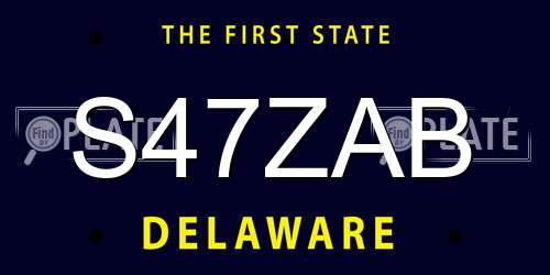 S47ZAB Delaware License Plate