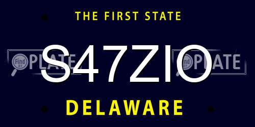 S47ZIO Delaware License Plate
