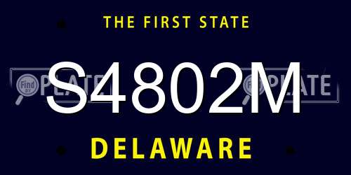 S4802M Delaware License Plate