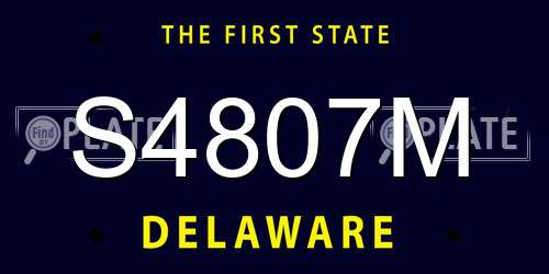 S4807M Delaware License Plate