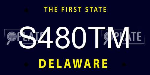 S480TM Delaware License Plate