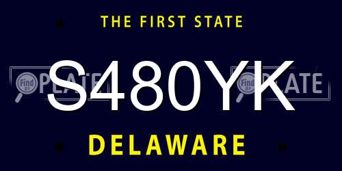 S480YK Delaware License Plate