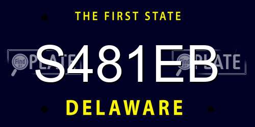 S481EB Delaware License Plate