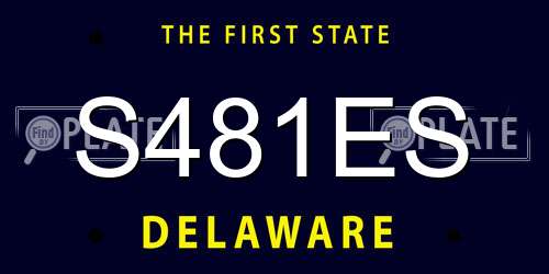 S481ES Delaware License Plate