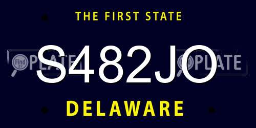 S482JO Delaware License Plate