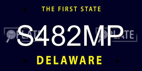 S482MP Delaware License Plate