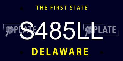 S485LL Delaware License Plate