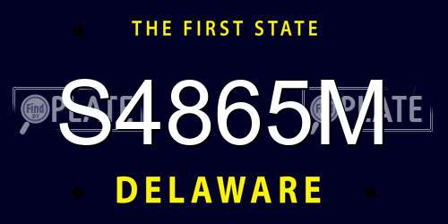 S4865M Delaware License Plate