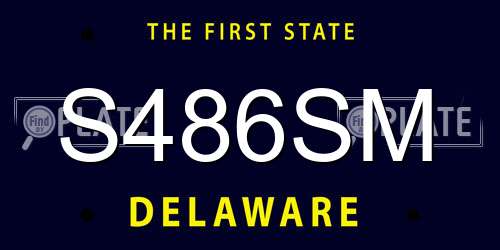 S486SM Delaware License Plate