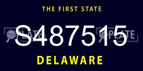S487515 Delaware License Plate