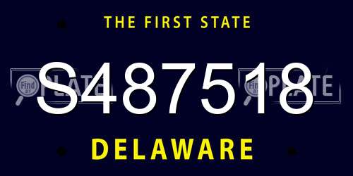 S487518 Delaware License Plate