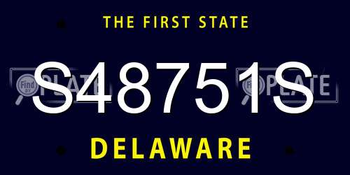 S48751S Delaware License Plate