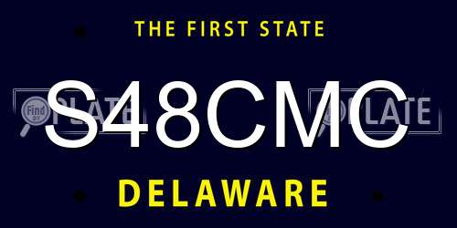 S48CMC Delaware License Plate