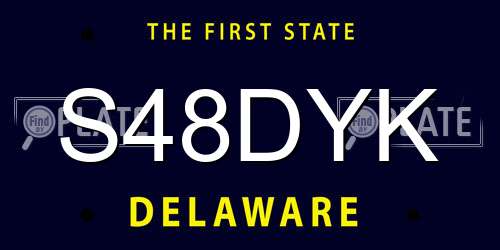 S48DYK Delaware License Plate