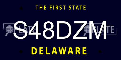 S48DZM Delaware License Plate
