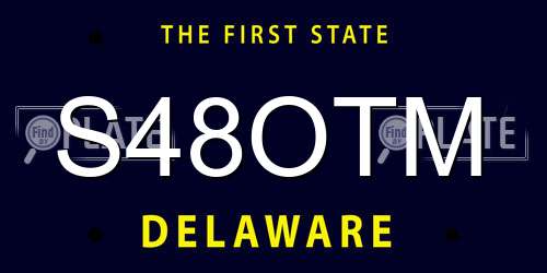S48OTM Delaware License Plate