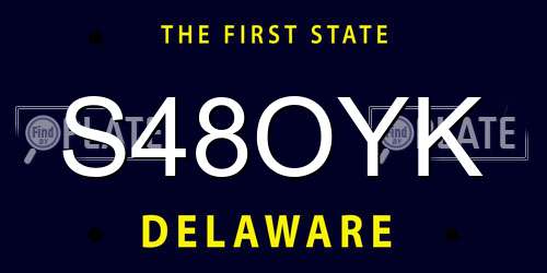 S48OYK Delaware License Plate