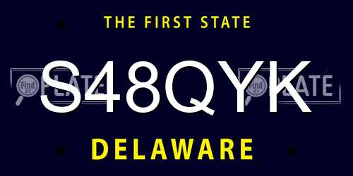 S48QYK Delaware License Plate