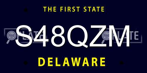 S48QZM Delaware License Plate