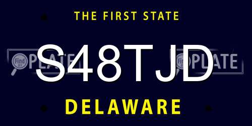 S48TJD Delaware License Plate