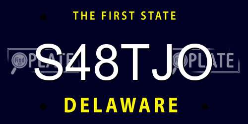 S48TJO Delaware License Plate