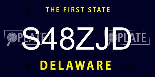 S48ZJD Delaware License Plate