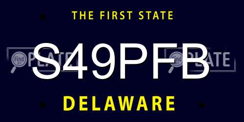 S49PFB Delaware License Plate