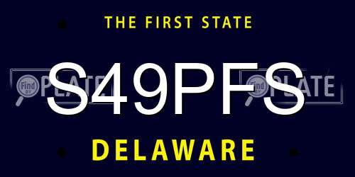 S49PFS Delaware License Plate