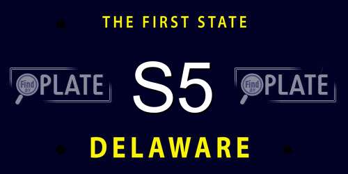 S5 Delaware License Plate