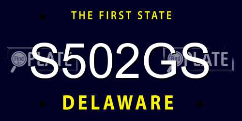 S502GS Delaware License Plate