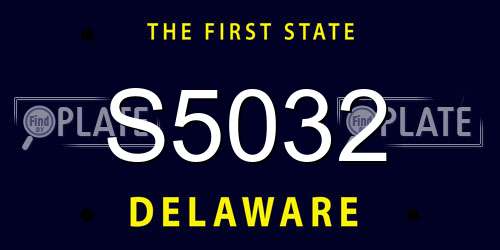 S5032 Delaware License Plate