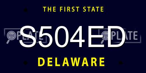 S504ED Delaware License Plate