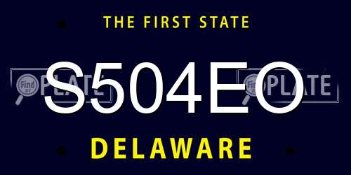 S504EO Delaware License Plate