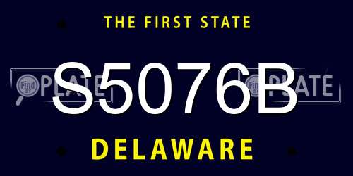 S5076B Delaware License Plate