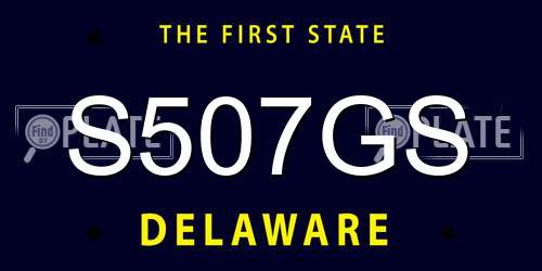 S507GS Delaware License Plate