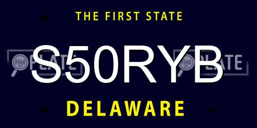 S50RYB Delaware License Plate