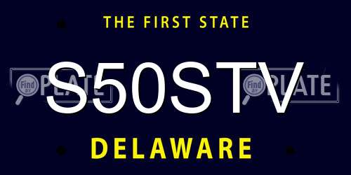 S50STV Delaware License Plate