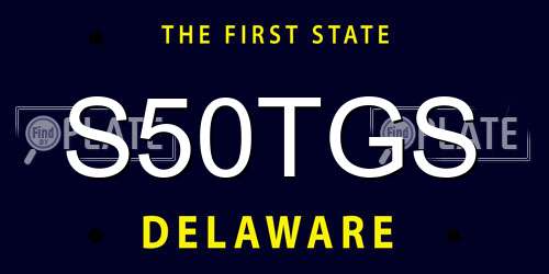S50TGS Delaware License Plate