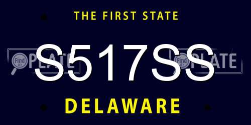 S517SS Delaware License Plate