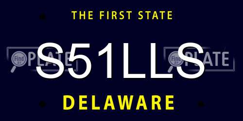 S51LLS Delaware License Plate