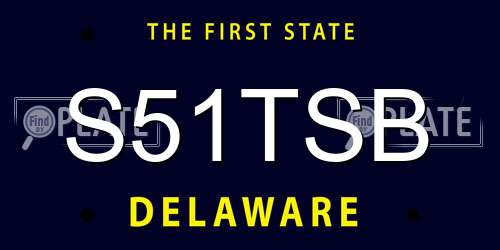 S51TSB Delaware License Plate