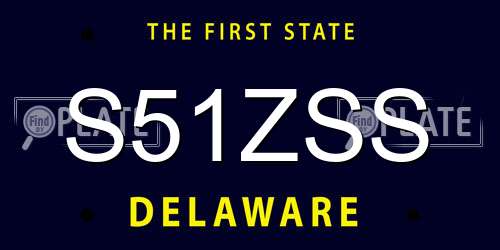 S51ZSS Delaware License Plate