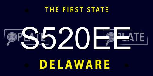 S520EE Delaware License Plate