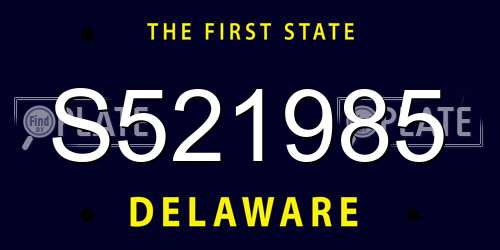 S521985 Delaware License Plate