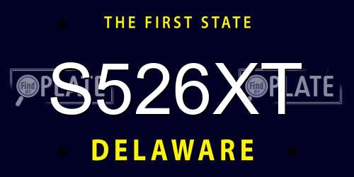 S526XT Delaware License Plate